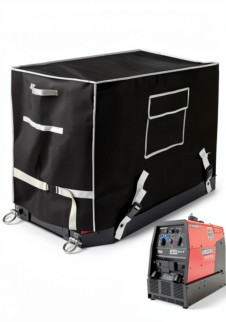 Lincoln Electric generator cover installed on a welder in a construction site