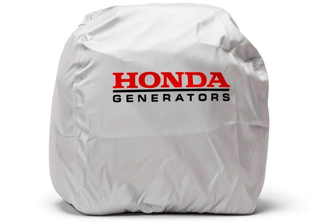 Installing Honda Generator Cover Waterproof Polyester Fabric on a wooden deck