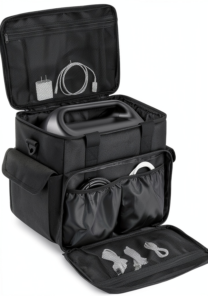 LEFOR·Z carry bag on a campsite with a portable power station inside