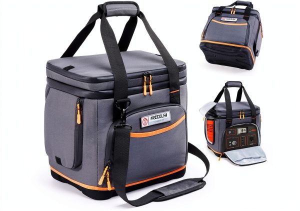 FRECOLSH Travel Power Station Carry Bag Grey XL Hard-Molded Bottom-0