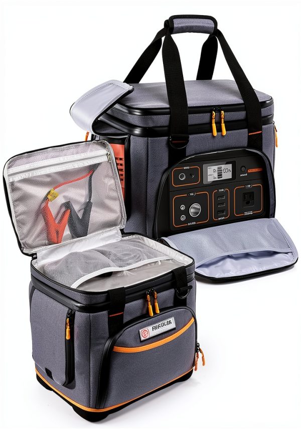 FRECOLSH Travel Power Station Carry Bag Grey XL Hard-Molded Bottom-3