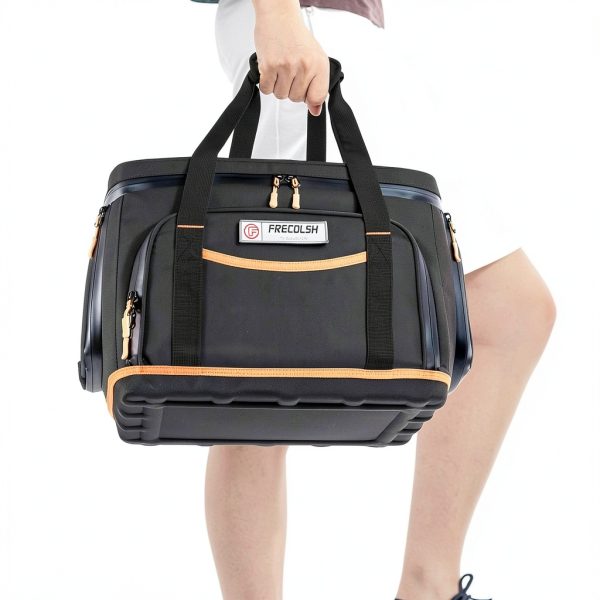 FRECOLSH Jackery Power Station Travel Bag XL Grey Hard‑Molded Bottom-5