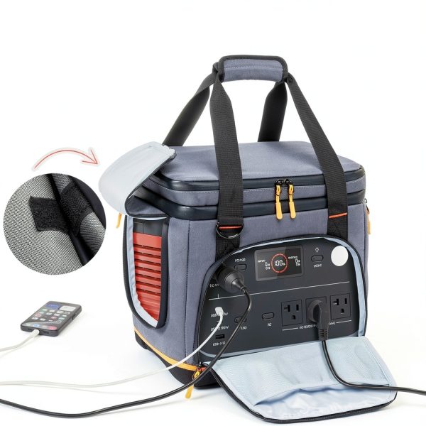 Jackery Power Station Travel Bag FRECOLSH XL Grey Waterproof Polyester-4