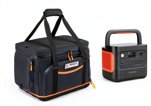 FRECOLSH Jackery Power Station Travel Bag XL Grey Hard‑Molded Bottom-1