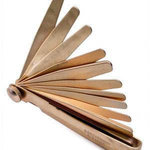 Runningfish Brass Feeler Gauge 0.03 to 1.0mm Single Set 13 Leaves-0