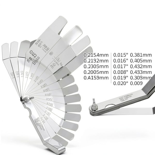 Stainless Steel Feeler Gauge Set Johnnyue 32 Blade Dual & Offset-5