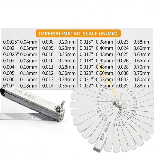 Stainless Steel Feeler Gauge Set Johnnyue 32 Blade Dual & Offset-4